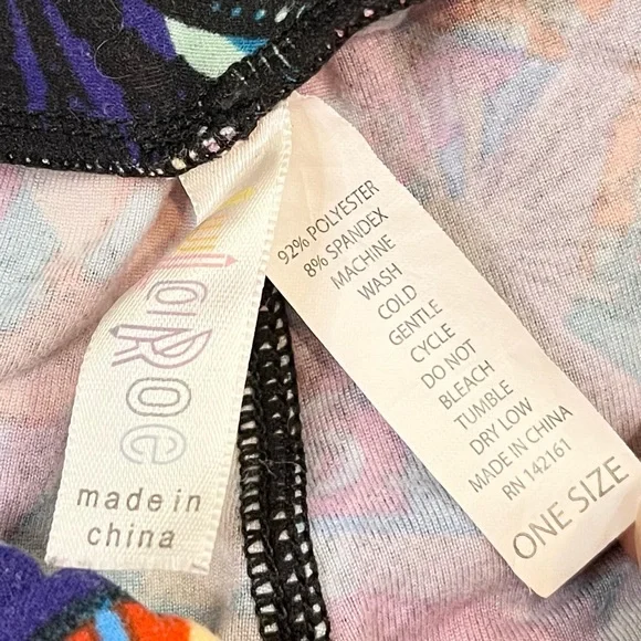 LULAROE Blue Multi Color Bold Pattern Leggings One Size - Bundle Lot of 3 - Picture 5 of 13